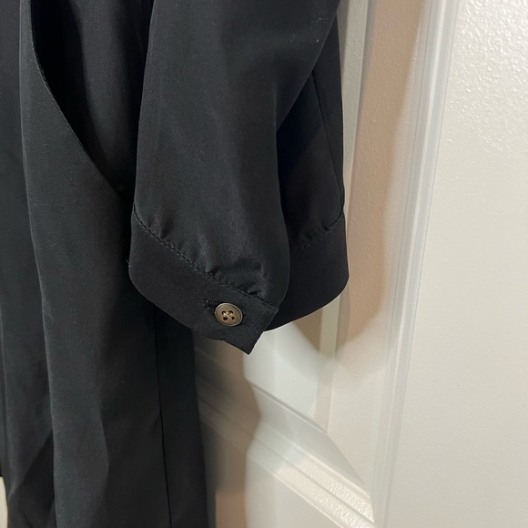 Barney New York Silk Cocktail Faux Wrap Dress with Pockets Black and Blue NWT 10 - Picture 5 of 5